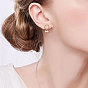 SHEGRACE 925 Sterling Silver Stud Earrings, with Pearl, Real 18K Gold Plated