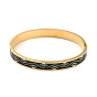 Bracelets à motif mauvais œil en émail, placage ionique (ip) 304 bracelet à charnière en acier inoxydable pour femme