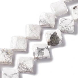 Natural Howlite Beads Strands, Twisted Rhombus