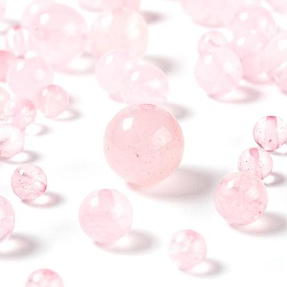 340 pcs 4 tailles brins de perles de quartz rose naturel, ronde