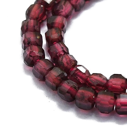Grade A Natural Garnet Beads Strands, Faceted, Cube