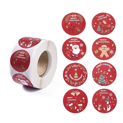 8 rollo de pegatinas de papel autoadhesivo con puntos redondos, calcomanías navideñas para fiestas, regalos decorativos
