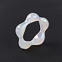 Opaque Acrylic Linking Rings, Flower, AB Color Plated