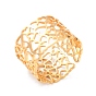 Chapado de iones (ip) 304 anillo hueco de corazón de acero inoxidable, anillo abierto de banda ancha para mujer
