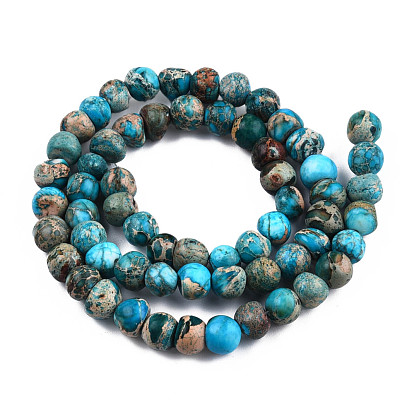 Natural Imperial Jasper Beads Strands, Dyed, Round