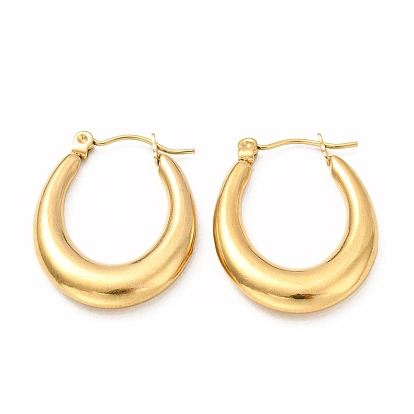 304 Stainless Steel Chunky Oval Hoop Earrings for Women