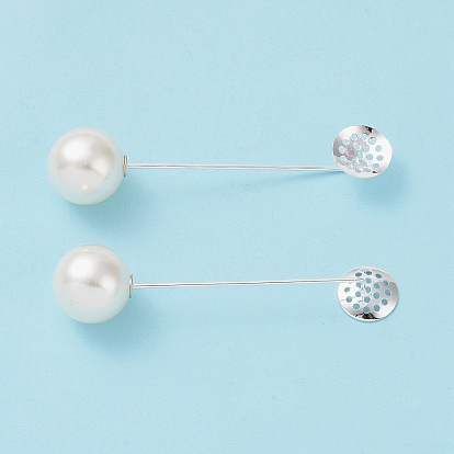 Réglages de base de l'épinglette en laiton, avec plateau tamis et perles imitation perles en plastique