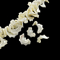 Chips de cuentas de conchas de conchas marinas naturales, fragmentos de concha, 17~31x10~25x3~18 mm, agujero: 1 mm, sobre 68 unidades / cadena, 15.7 pulgada