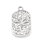304 Stainless Steel Pendants, Rectangle with Star Charms