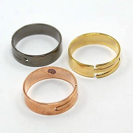 Hallazgos anillo Componentes de los anillos de la joyería diy del dedo ajustable de hierro, 17 mm