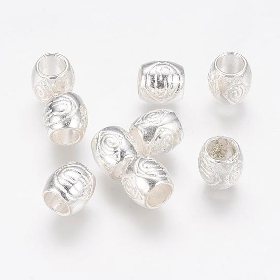  Perles européennes en alliage de style tibétain, sans plomb et sans cadmium, environ 8 mm de diamètre, Longueur 8mm, Trou: 5mm