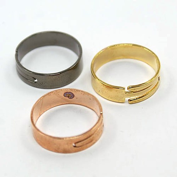 DIY Jewelry Adjustable Finger Rings Components Iron Ring Findings, 17mm