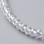 Galvanoplastie perles de verre anklets, avec 304 chaînes à maillons en acier inoxydable et fermoirs à pince de homard et encliquetage sur les balles, pendentifs en verre de coeur