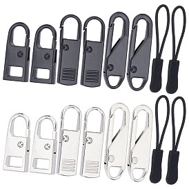 Gorgecraft 7 Style Replacement Zipper Sliders, with Plastic Zipper Puller With Strap, for Luggage Suitcase Backpack Jacket Bags Coat