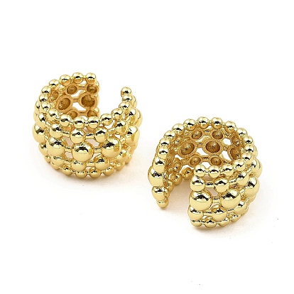 Rack Plating Brass Cuff Earring, Long-Lasting Plated, Lead Free & Cadmium Free