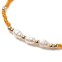 7 pcs 7 couleurs ensemble de bracelets de cheville extensibles en perles de verre et perles de verre naturelles pour femmes