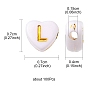 Opaque Acrylic Beads, Horizontal Hole, Metal Enlaced, Heart with Mixed Golden Letters