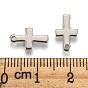 Крошечные подвески-крестики из нержавеющей стали, 12x7x1 мм, отверстие : 1 мм