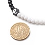 Collier de perles rondes en argile polymère yin yang et acrylique pour femme