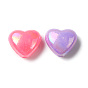 Perles acryliques opaques, de couleur plaquée ab , cœur