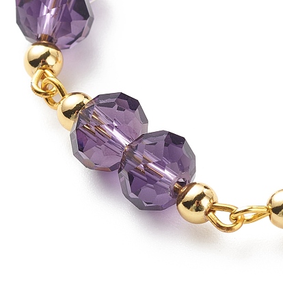 Rondelle de verre et bracelet en perles de laiton pour femme