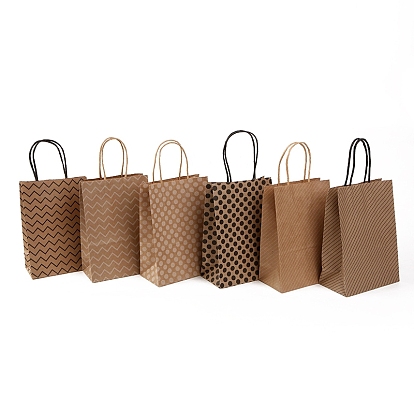 Kraft Paper Bags, with Handle, Gift Bags, Shopping Bags, Rectangle