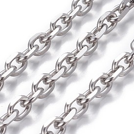 201 Stainless Steel Cable Chains, Diamond Cut Chains, Unwelded