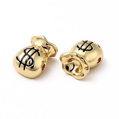 Rack Plating Brass Enamel Beads, Cadmium Free & Lead Free, Real 18K Gold Plated, Lucky Bag