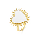 Anillo de sello con corazón esmaltado ajustable, joyas de latón para mujer, sin plomo y el cadmio
