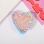 Heart Cellulose Acetate & Woolen Yarn Alligator Hair Clips, Hair Accessories for Women and Girls