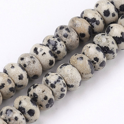 Natural Dalmatian Jasper Beads Strands, Rondelle