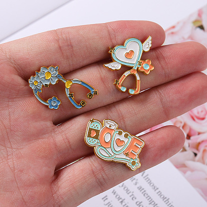 Alloy Brooches, Enamel Lapel Pin, with Butterfly Clutches, for Backpack Clothes, Echometer