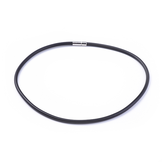 Rubber Necklace Making, with Brass Box Clasps, Necklace: 460mm, Inner Diameter: 135mm, Cord: 4mm.