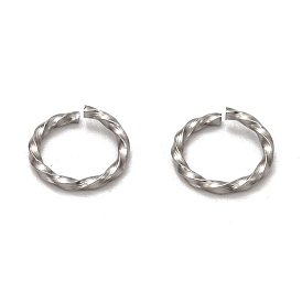 304 Stainless Steel Twisted Jump Rings, Open Jump Rings