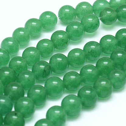 Malaisie naturel brins jade perles, teint, ronde