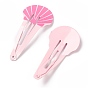 Baking Painted Iron Snap Hair Clips, for Children's Day, Shell