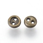 Alloy Buttons, 2-Hole, Flat Round