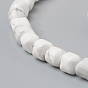 Natural Howlite Beads Strands, Faceted, Cube