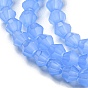 Imitation Jade Glass Beads Strands, Faceted, Bicone