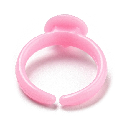 Comme composants d'anneau de manchette ouvert en plastique, paramètres d'anneau de pad simples pour les enfants, plat rond