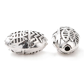 Tibetan Style Alloy Beads, Oval with Fish