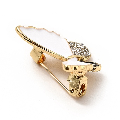 Pasador de esmalte de mariposa con diamantes de imitación, broche de aleación dorada para ropa de mochila, sin plomo y cadmio