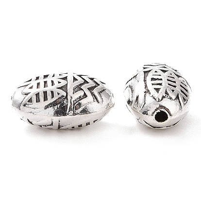 Tibetan Style Alloy Beads, Oval with Fish