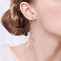 Boucles d'oreilles pendantes en laiton et zircone cubique Shegrace, avec chaînes gourmettes et perles rondes creuses