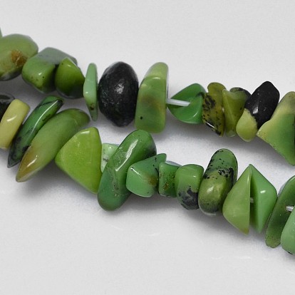 Brins de perles de serpentine pépites naturelles, pierre tombée, 5~8x5~8x5~8mm, Trou: 1mm, 32 pouce