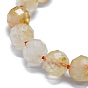 Natural Citrine Beads Strands, Faceted(64 Facets), Round