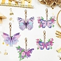 Butterfly DIY Pendant Decoration Kits, Including Resin Rhinestones Bag, Diamond Sticky Pen, Tray Plate and Glue Clay and Metal Findings