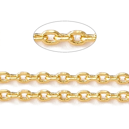 Brass Cable Chains, Long-Lasting Plated, Soldered, with Spool, Cadmium Free & Lead Free
