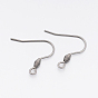 304 Stainless Steel Earring Hooks, Ear Wire, with Horizontal Loop, 20x21.5x3mm, Hole: 2mm, 20 Gauge, Pin: 0.8mm