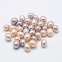 Natural Cultured Freshwater Pearl Beads, Dyed, Half Drilled, Teardrop
